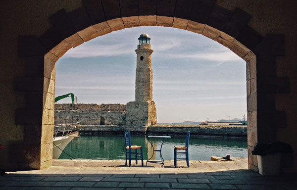 Hafen - Ausblick in Rethymnon, Kreta.